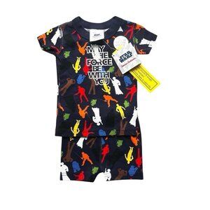 Hanna Andersson New Colorful Glow In The Dark Star Wars Pajamas Size 6-9 Months